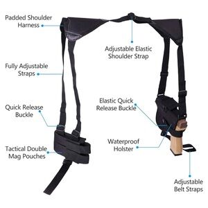 Unisex Shoulder Holsters for Pistols, Adjustable Vertical Gun Holster